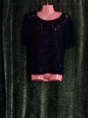 Large Black Stretch Lace top